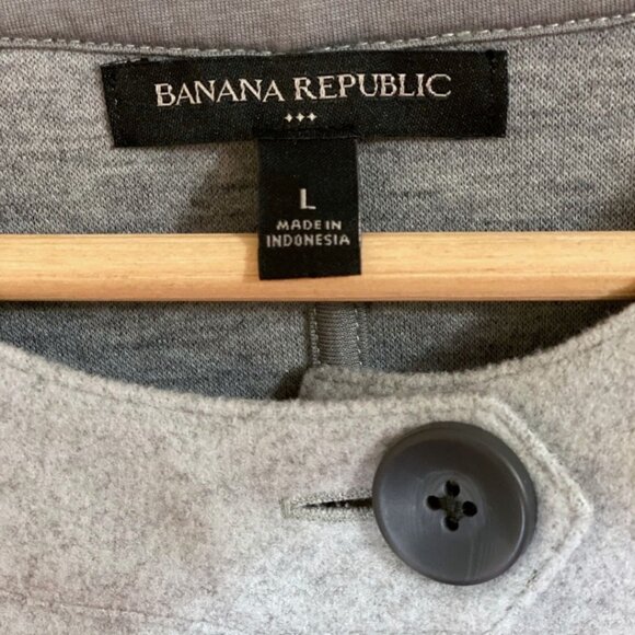 Banana Republic Factory Boxy Melton Utility Jacket – Grey Heather – SZ L (NWOT) - Picture 4 of 7